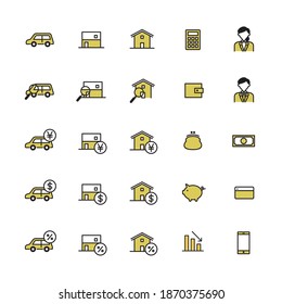 Simple Icon Set: Home Loan and Car Loan
