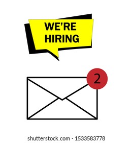 Simple icon set with incoming mail and dialog box