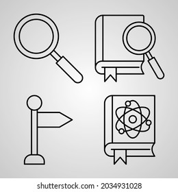 Simple Icon Set of Library Related Line Icons
