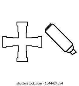 A simple icon set with a marker and a sewage pipe.