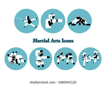 Simple Icon Set of Martial Arts