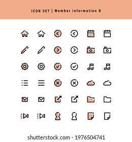 Simple icon set: Member information and registration B 