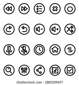 simple icon set of music player button fit for app, user interface, music player, web interface, multimedia, etc. editable stroke