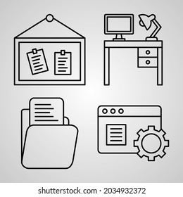 Simple Icon Set of Office Related Line Icons

