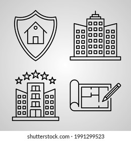 Simple Icon Set of Real Estate Related Line Icons 
