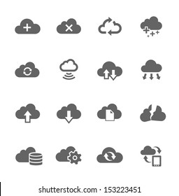 Simple Icon set related to computing cloud