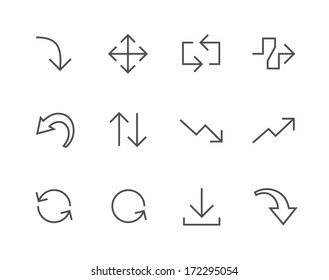 Simple Icon set related to Interface Arrows