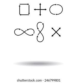 Simple Icon set related to Interface Arrows