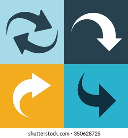 Simple Icon set related to Interface Arrows eps10