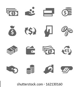 Simple icon set related to Money. A set of sixteen symbols. - Shutterstock ID 162130160