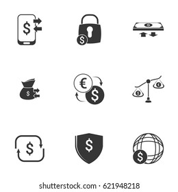 Simple icon set related to Money. White background