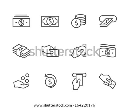 Simple icon set related to Money. 