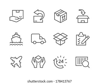 Simple icon set related to shipping and logistics for your design.