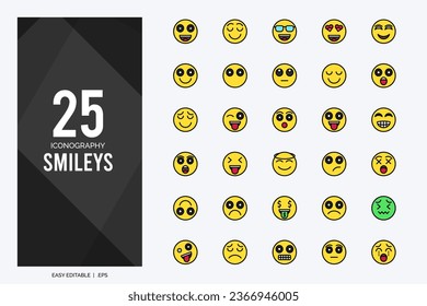 Simple icon set related to Smileys.