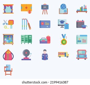 Simple icon set of School and academy Vector Line Icons. Contains such Icons as bag, book, Student, class, experiment and more web icons set. Collection of vector set. 512x512 Pixel Perfect.