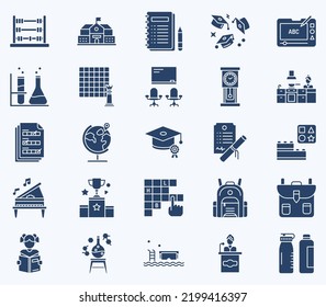 Simple icon set of School and academy Vector Line Icons. Contains such Icons as bag, book, Student, class, experiment and more web icons set. Collection of vector set. 512x512 Pixel Perfect.