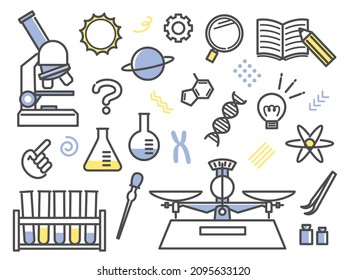 simple icon set of science