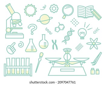 simple icon set of science