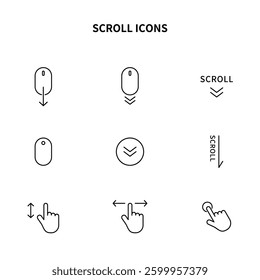 Simple icon set | Scrolling and swiping