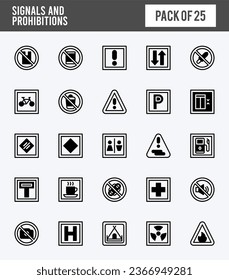 Simple icon set Signals and Prohibitions.
