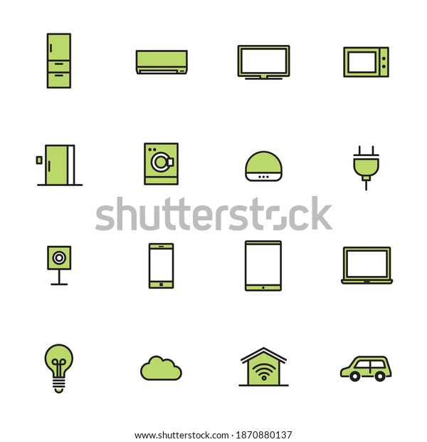 Simple icon\
set: smart houses and home\
appliances