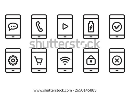 A simple icon set for smartphone related functions.