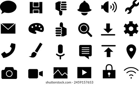 A simple icon set for smartphone tools, etc.
