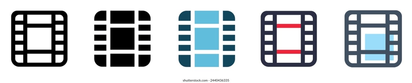 simple icon set strip film.vector video.consisting of various vector styles.