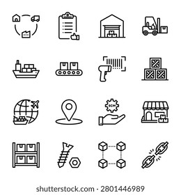 Simple Icon Set | Supply Chain, SCM, Logistics, Traceability