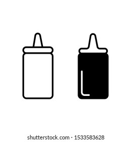 Simple icon set with two ketchup bottles