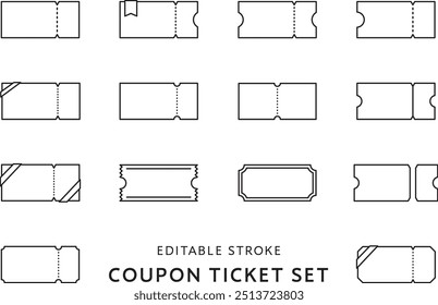 Simple icon set of various coupons