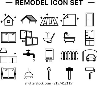 It is a simple icon set of various remodeling.