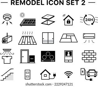 It is a simple icon set of various remodeling.