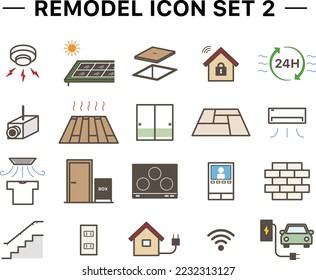 It is a simple icon set of various remodeling.