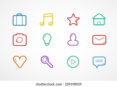 Simple Icon Set. Vector illustration for your business website or blog.