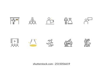 Conjunto de iconos simple para la producción de vídeo, Vector
