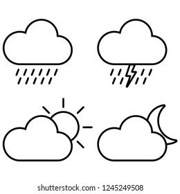 simple icon set of weather isolated vector symbol
