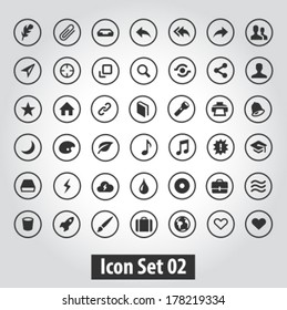 Simple icon set for web design. 