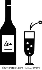 it is simple icon set of wine.
