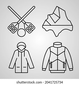 Simple Icon Set of Winter Related Line Icons
