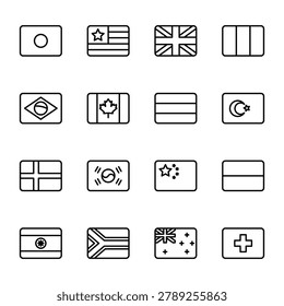 Simple Icon Set World Flags and Countries