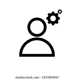 Cuenta de configuración de icono simple negra