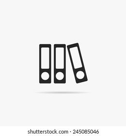 A simple icon of several books.