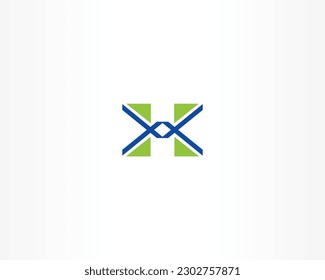 forma de icono simple. Diseño de logotipo de concepto X o H