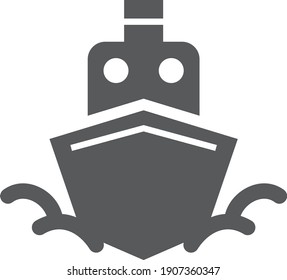 Simple icon of the ship (black) (front)