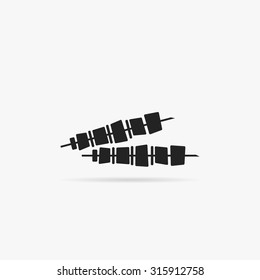 Simple icon shish kebab.