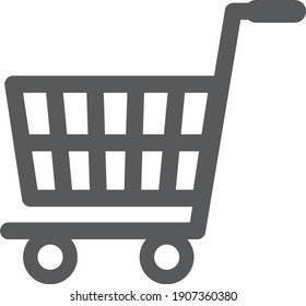 Simple icon of shopping cart (black)