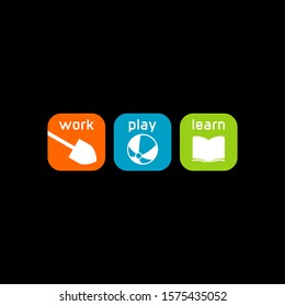 simple icon of a shovel and ball also book