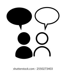 A simple icon showing communication between two people. Perfect for communication apps and websites.