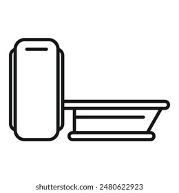 Simple icon showing a medical scanner, used for diagnosing patients